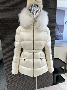 店主自留 李亚男2025年冬季牛货硬货经典收腰白鹅羊毛领  羽绒服
