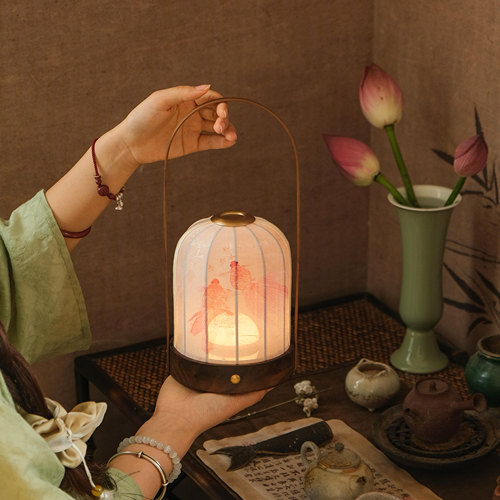 物几空间宋代美学胡桃木手提鱼灯