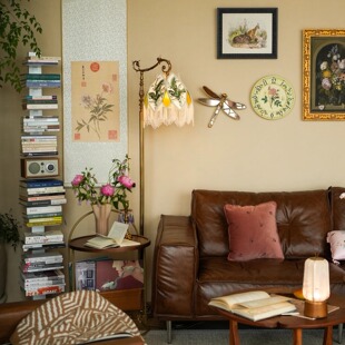 物几空间 铃兰 刺绣欧式法式复古黄铜氛围书桌卧室客厅钓鱼落地灯