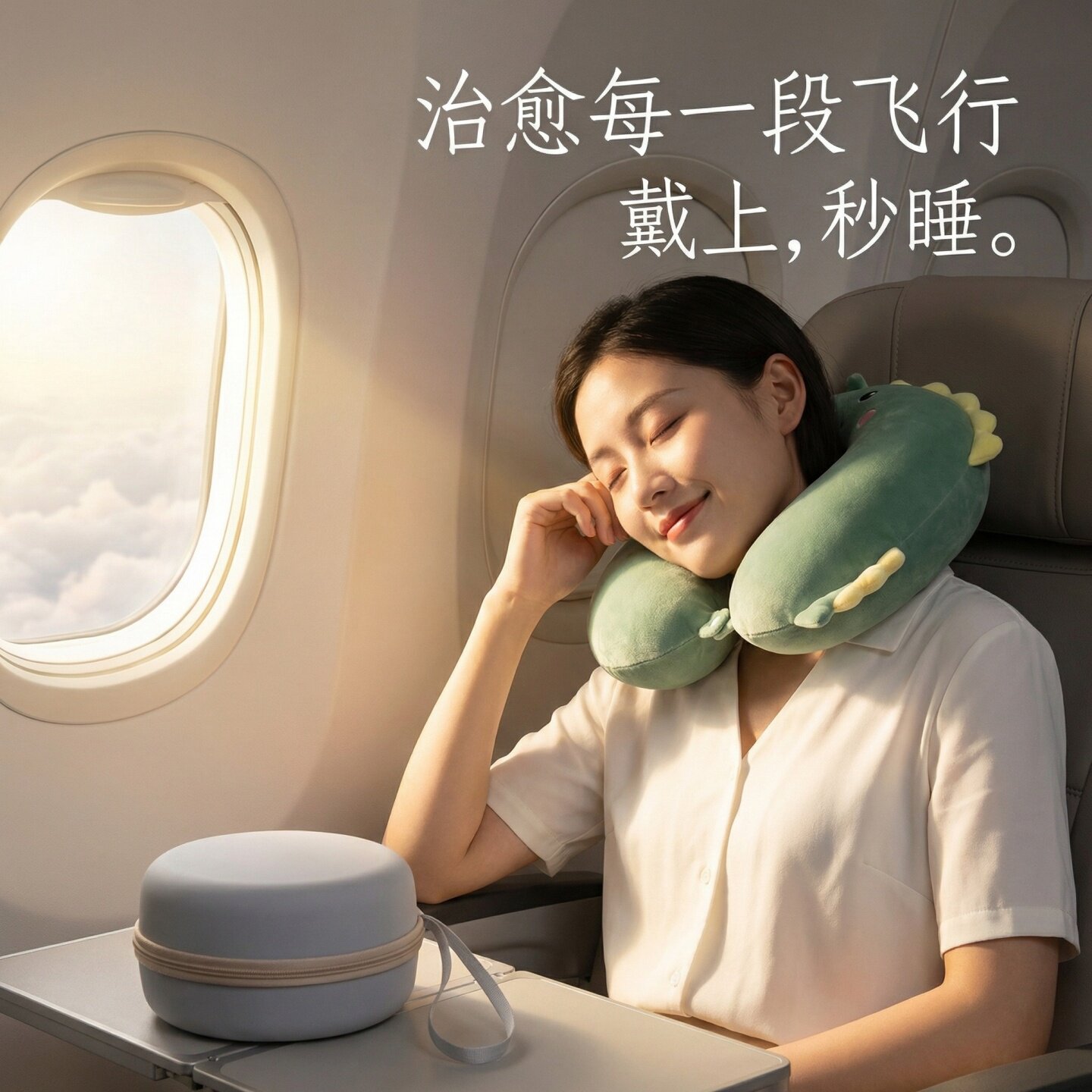 可爱头枕u型枕护颈可拆洗颈椎记忆棉脖枕u形枕头靠枕脖子车用睡枕