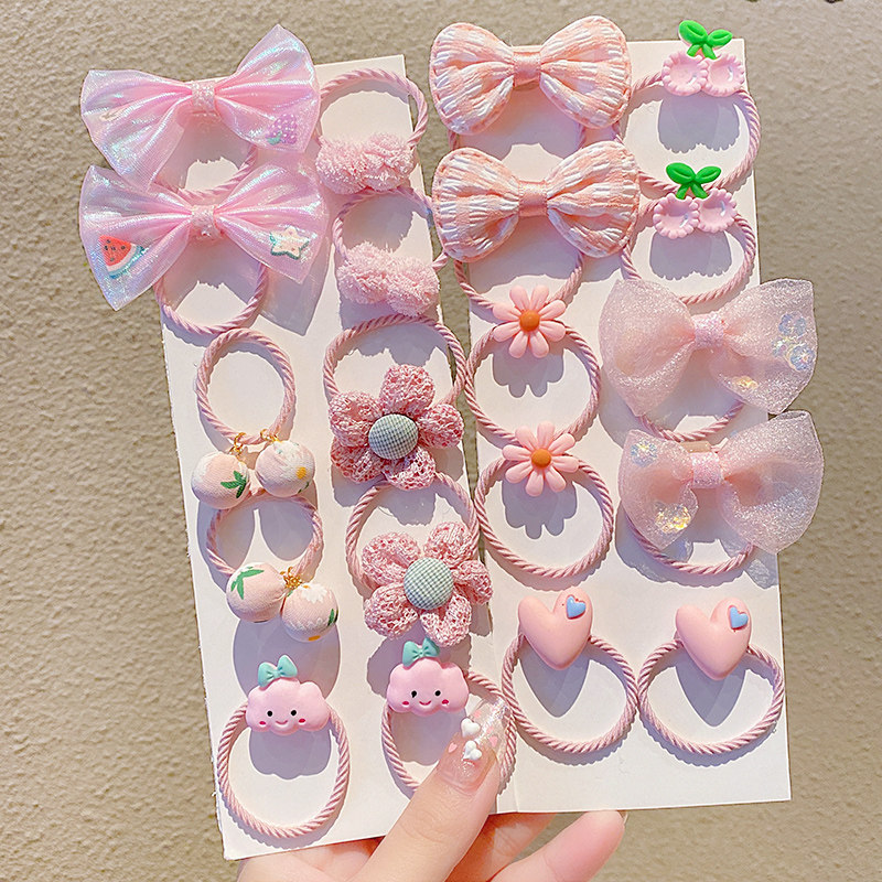 儿童高弹力橡皮筋婴儿宝宝可爱发绳小女孩花朵发圈蝴蝶结扎头头绳