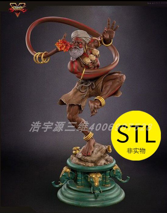 街头霸王怀旧角色达尔锡3D打印图纸stl文件模型手办