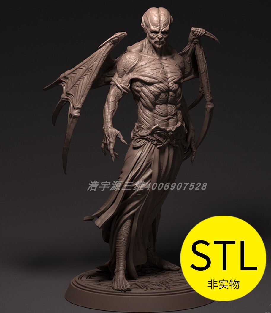 vampire始祖吸血鬼马库斯3d打印模型图纸素材stl文件雕刻全身像