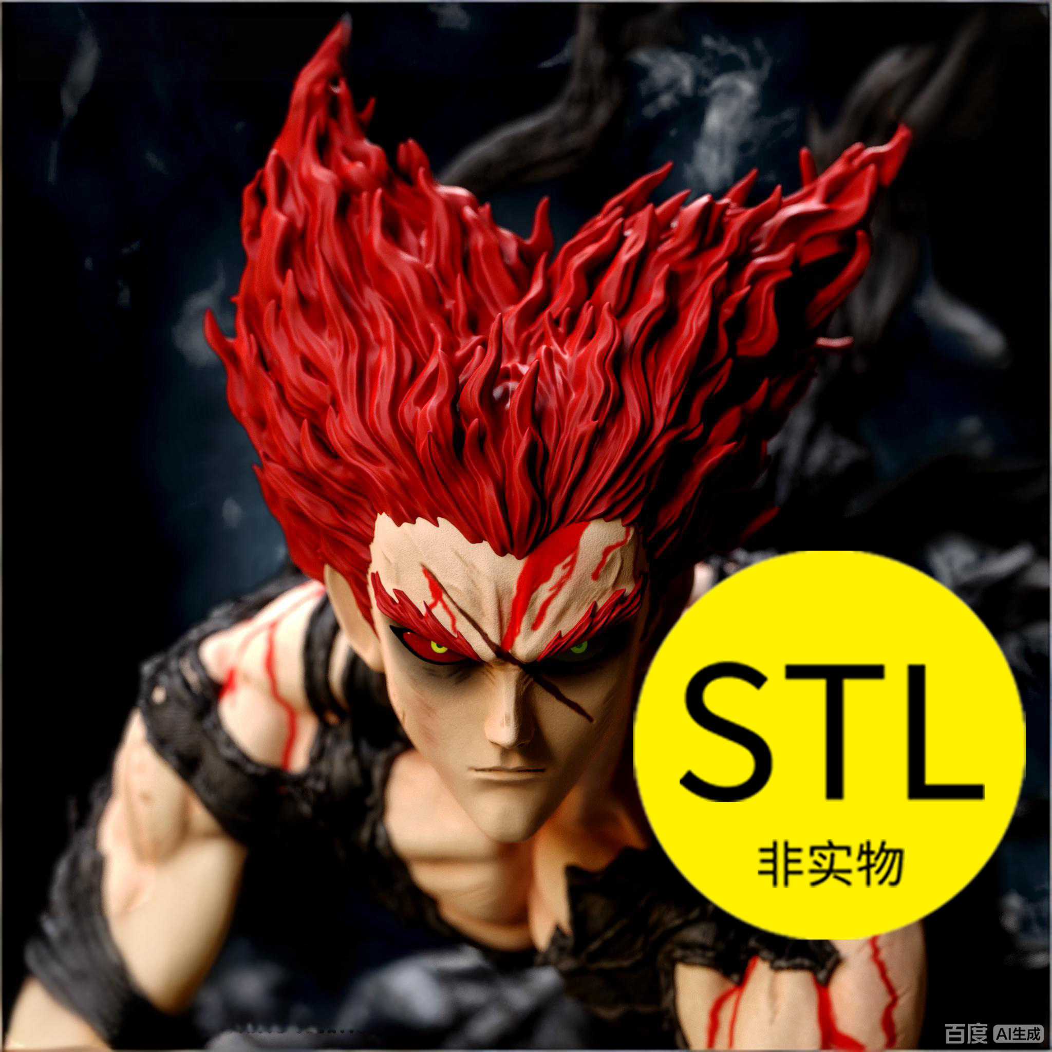 一拳超人饿狼stl文件图纸3D打印素材动画动漫模型手办雕刻