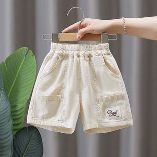 夏季 2024新款 男孩洋气薄款 宝宝运动夏 巴拉巴柆男童短裤 纯棉工装 裤