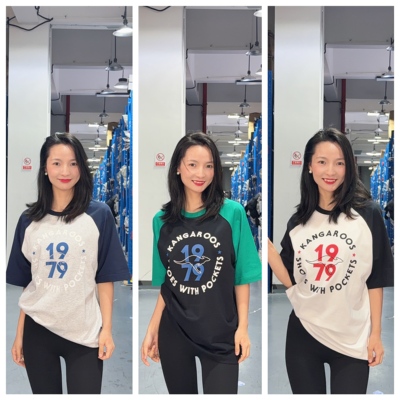 【鱼姐&双12品牌服装】美國袋鼠-复古撞色T恤印花短袖232AP2503