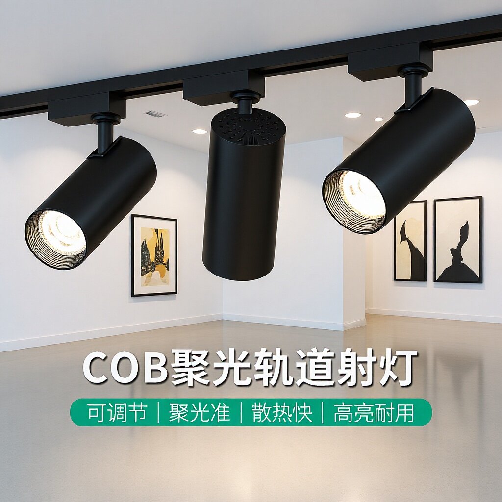 LEDCOB轨道射灯超亮聚光商用