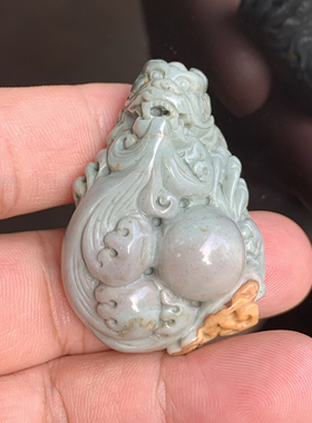 天然阿拉善彩玉巧色精工男女同款事事如意祥龙吊坠