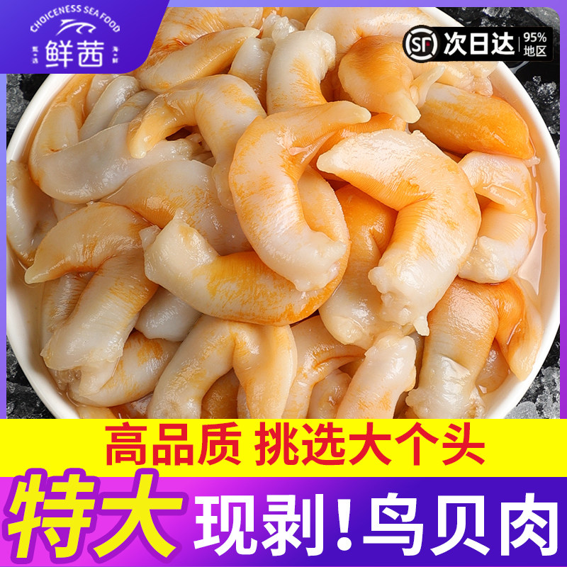 新鲜冷冻特大号去内脏无沙长岛白鸟贝肉批发商用火锅海鲜食材捞汁