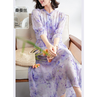 日本品質(zhì)法式 收腰 新款 碎花真絲連衣裙內(nèi)搭吊帶裙兩件套女2025夏季