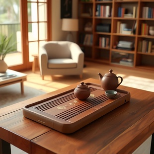日本品质家用实木茶盘储水排水两用托盘功夫茶泡茶茶台茶具茶杯沥
