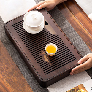 茶盘竹制家用小型茶台长方形沥水储水式 日本品质九竹茶盘 功夫茶