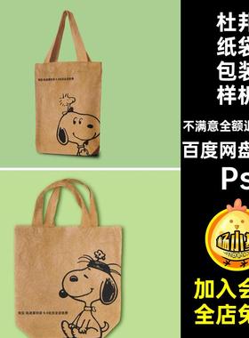 杜邦纸袋包装样机11款帆布包PsPVC效果购物袋牛皮psd手提袋VI11款
