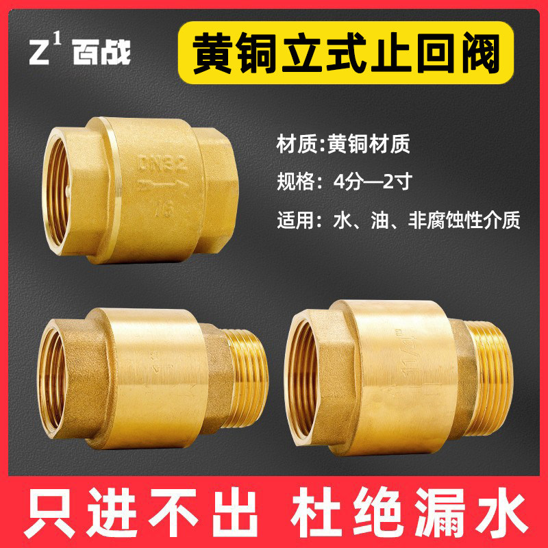 百战止回阀止逆阀全铜加厚图片