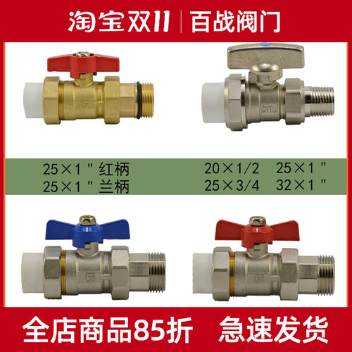 全铜PPR双活接阀门开关