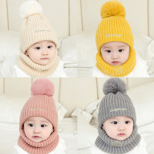 女童冬季超萌可爱大毛球婴儿帽子