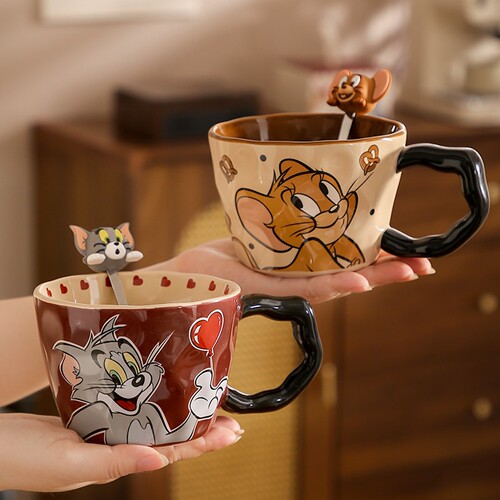 猫和老鼠陶瓷杯子可爱情侣水杯女