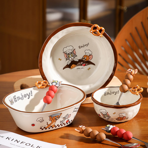 猫和老鼠陶瓷碗盘家用高颜值餐具