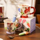 疯狂动物城陶瓷马克杯可爱情侣对杯高颜值家用水杯早餐咖啡杯子女