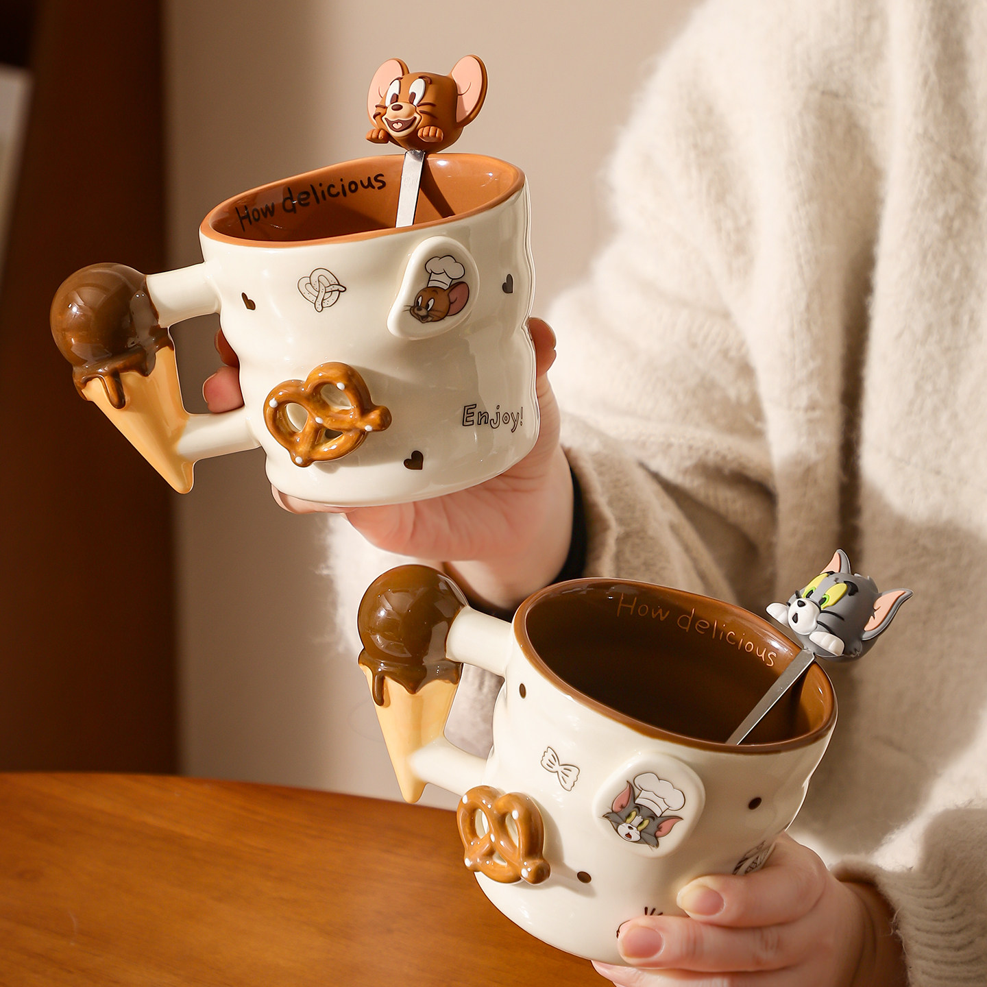 猫和老鼠联名马克杯2026新款高颜值情侣款家用水杯女生日礼物杯子