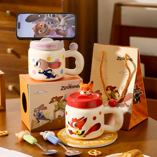 疯狂动物城圣诞礼物马克杯2025新款 情侣陶瓷水杯高颜值伴手礼杯子