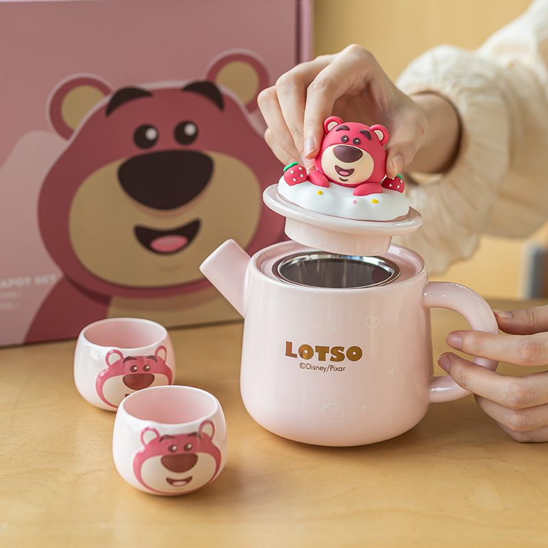 可爱卡通草莓熊茶具套装伴手礼盒