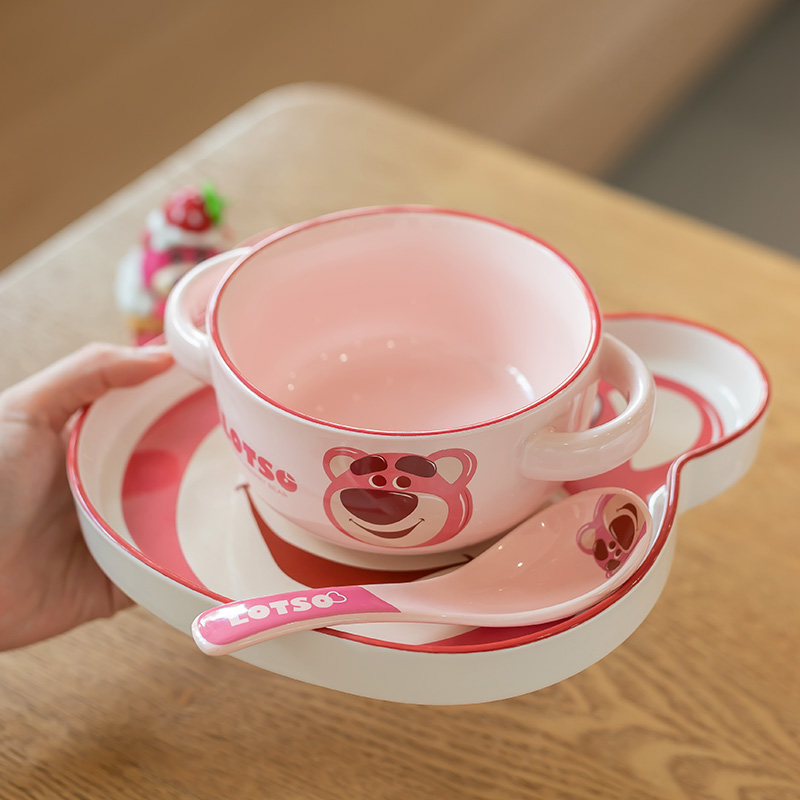 草莓熊一人食餐具可爱碗盘套装