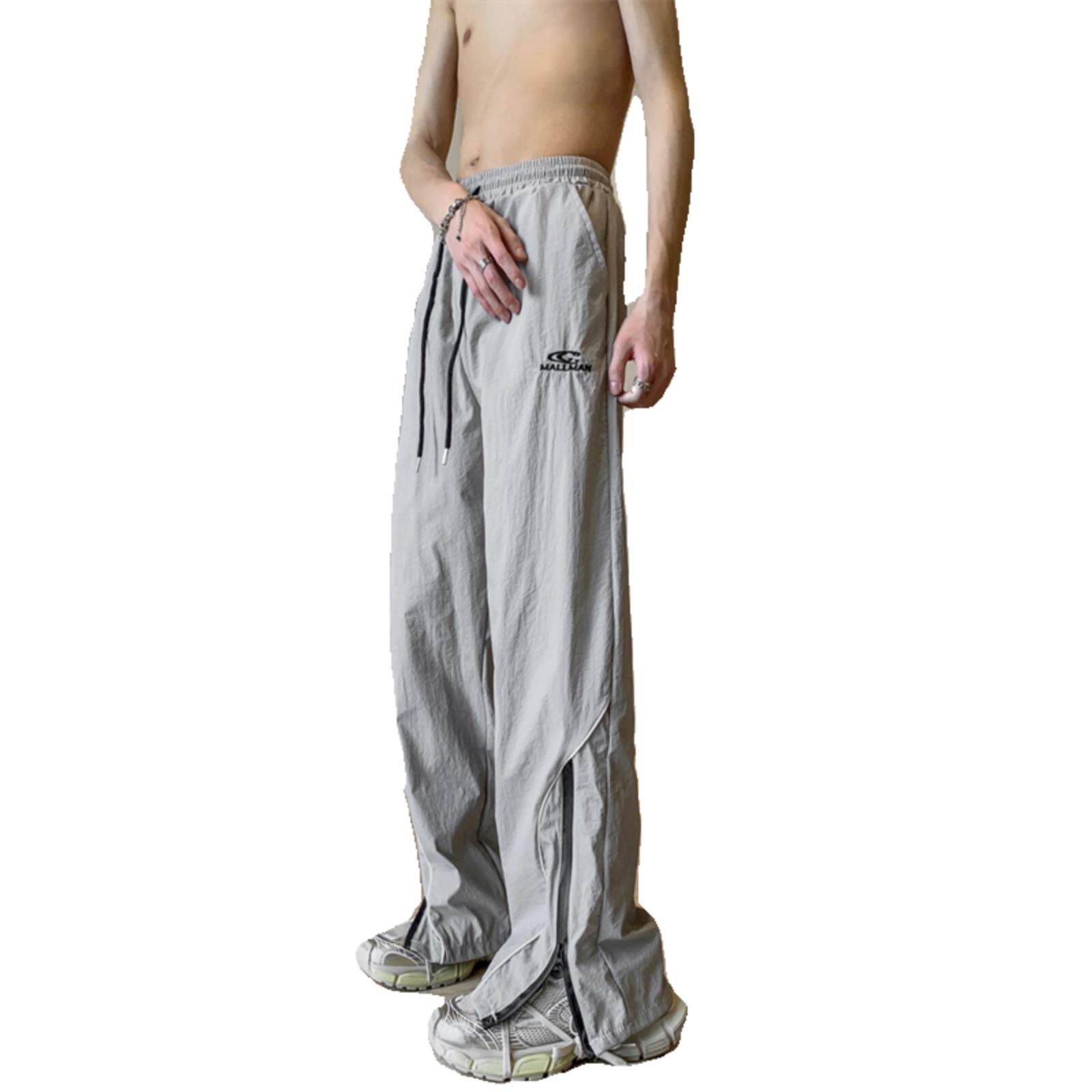 速干机能冲锋裤男夏季薄款日系高级感潮牌宽松直筒休闲运动长裤子