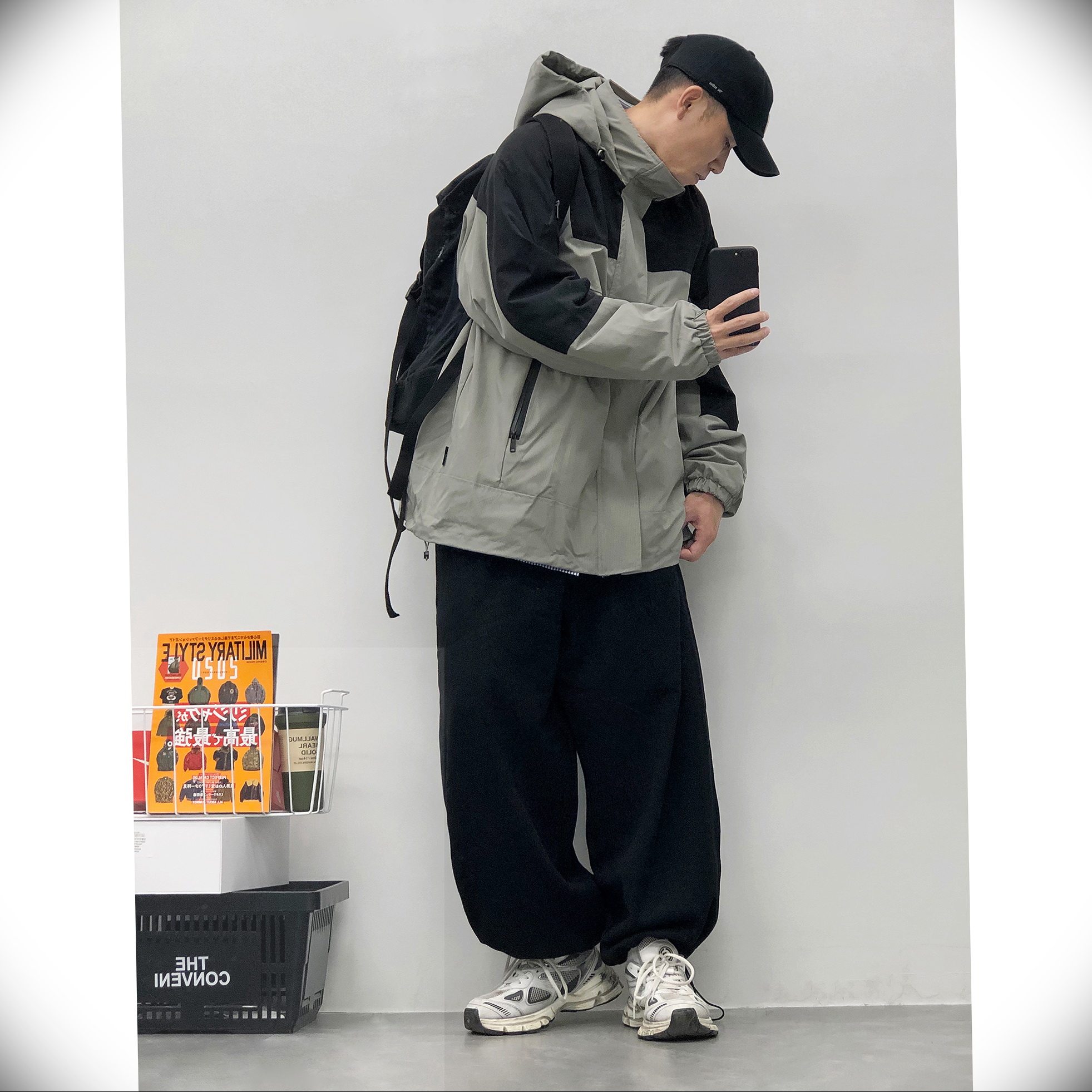 DustinHFM 日系三合一可拆卸冲锋衣外套男春秋防风防水连帽夹克潮