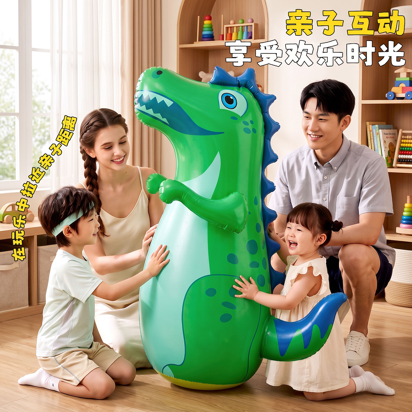 【万人选购】充气不倒翁恐龙玩具图片