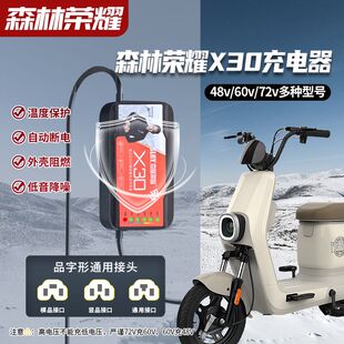 自动断电智能电动车电瓶充电器48V60V20AH72V爱玛二轮三轮车通用
