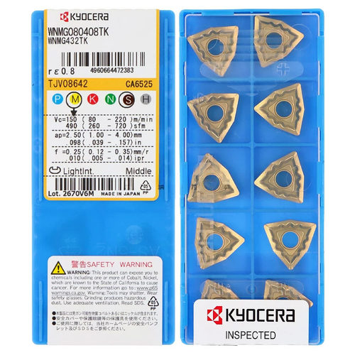 正品京瓷 Kyocera 数控刀片 WNMG080404/080408-TK CA6525 不锈钢