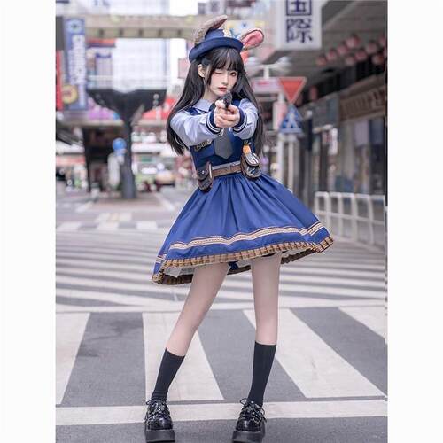 朱迪cos服成人兔子警官套