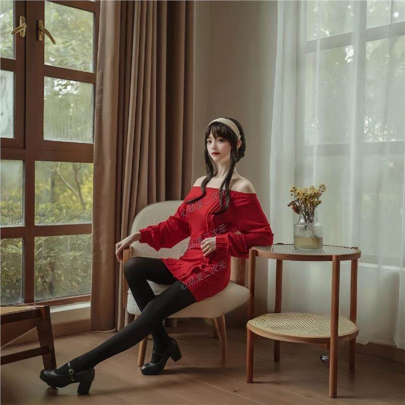 间谍过家约尔cos服装红色
