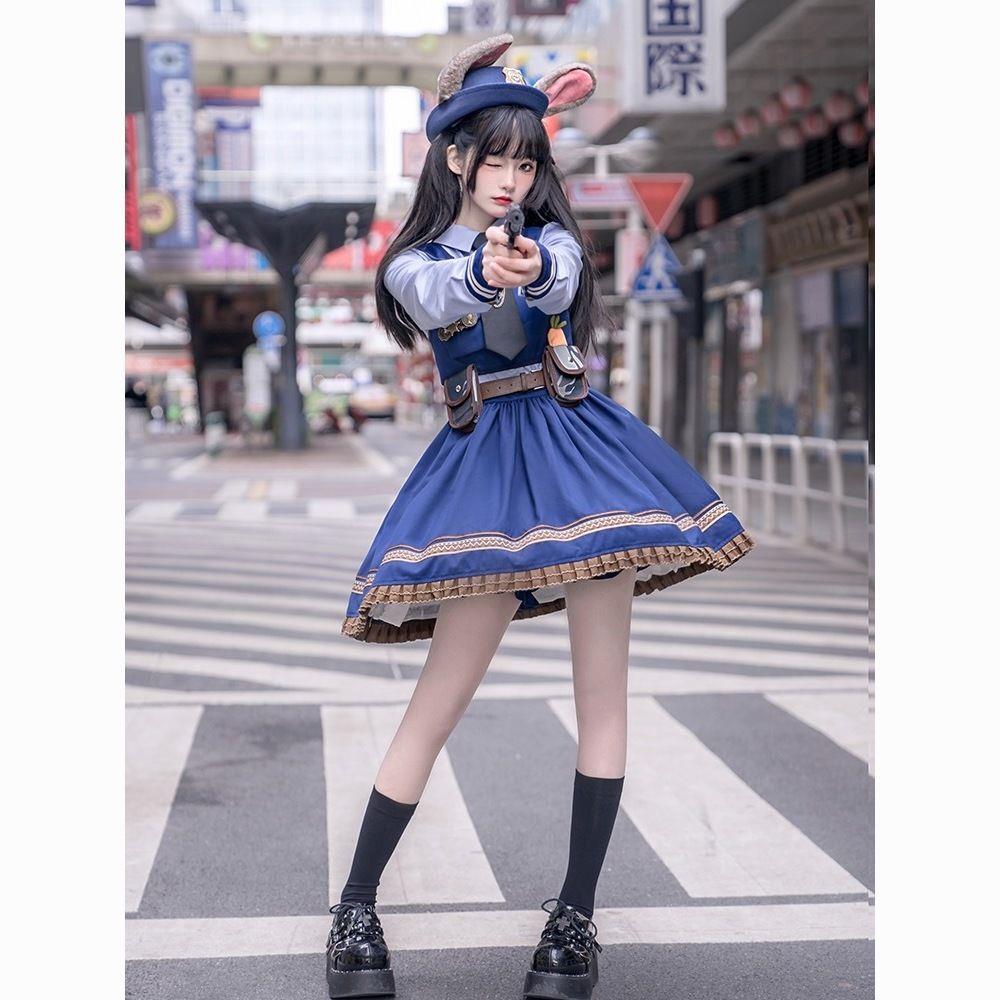 朱迪cos服成人兔子警官套