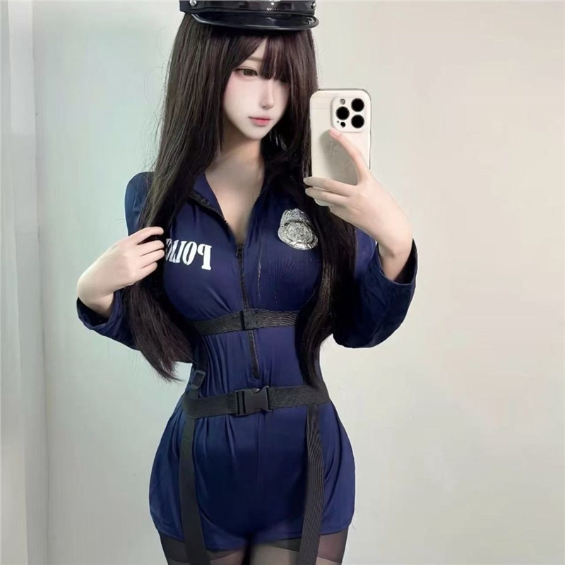 爆款欧美风御姐连体女警制