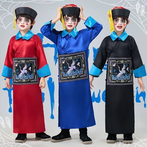万圣节古服装男女僵尸侍卫