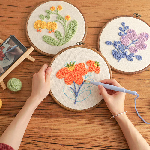 闲惠织艺花朵手工戳戳绣材料包