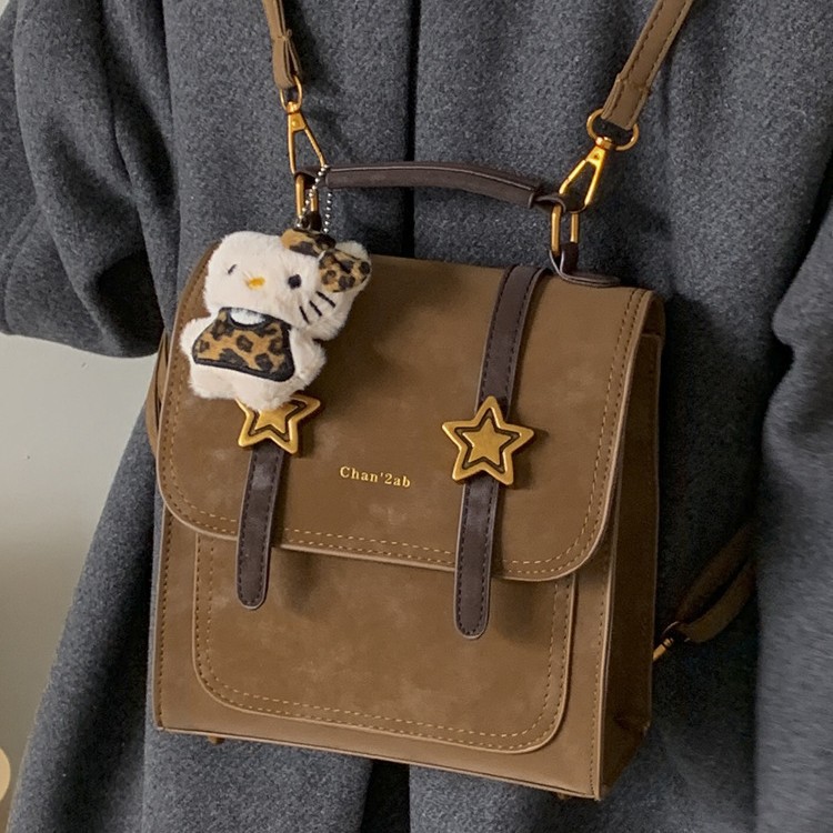 日本品质双肩包女时尚复古小众设计学生上课书包韩版ins潮流轻便