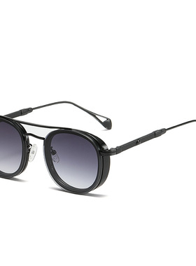 日本品质欧美复古椭圆框太阳镜男款侧包小框墨镜女潮眼镜shades