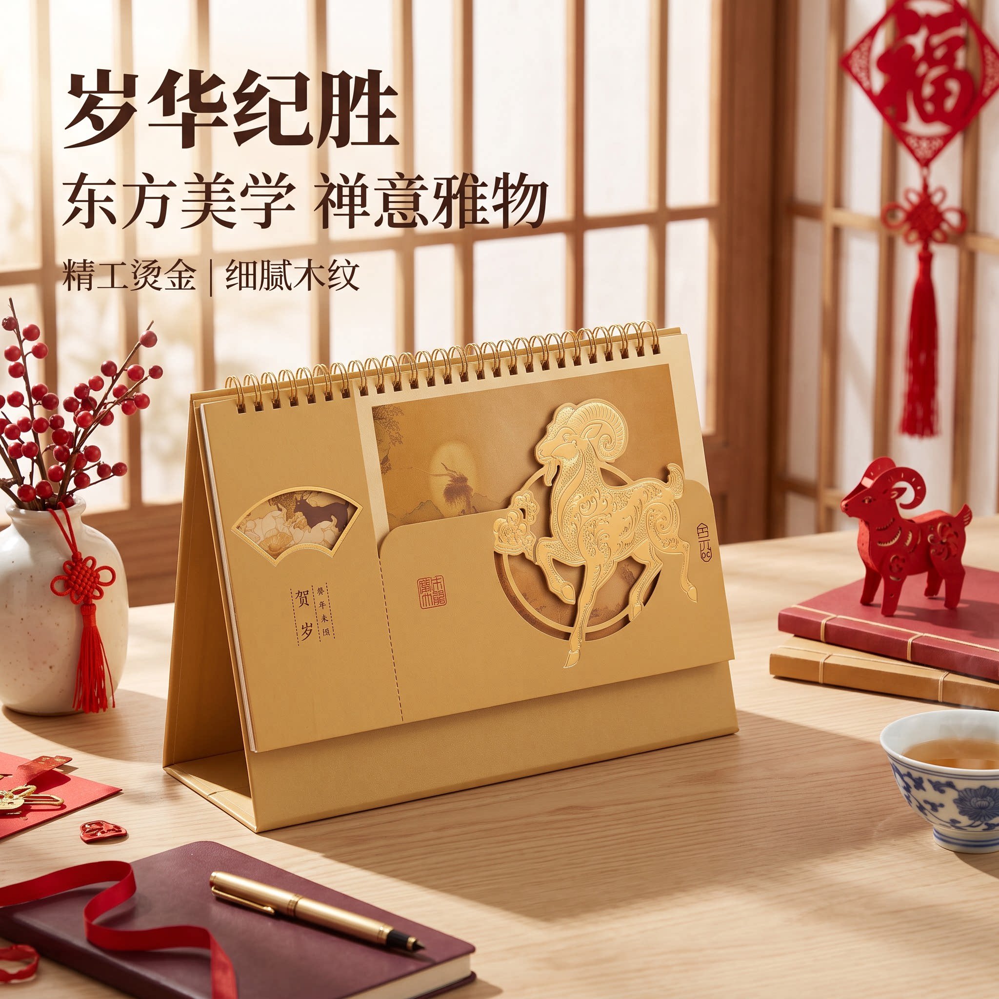 2027年台历创意纸质立体日历个性工艺摆件摆台办公桌书房客厅装饰新年礼物公司企业商务定制定做原创简约复古