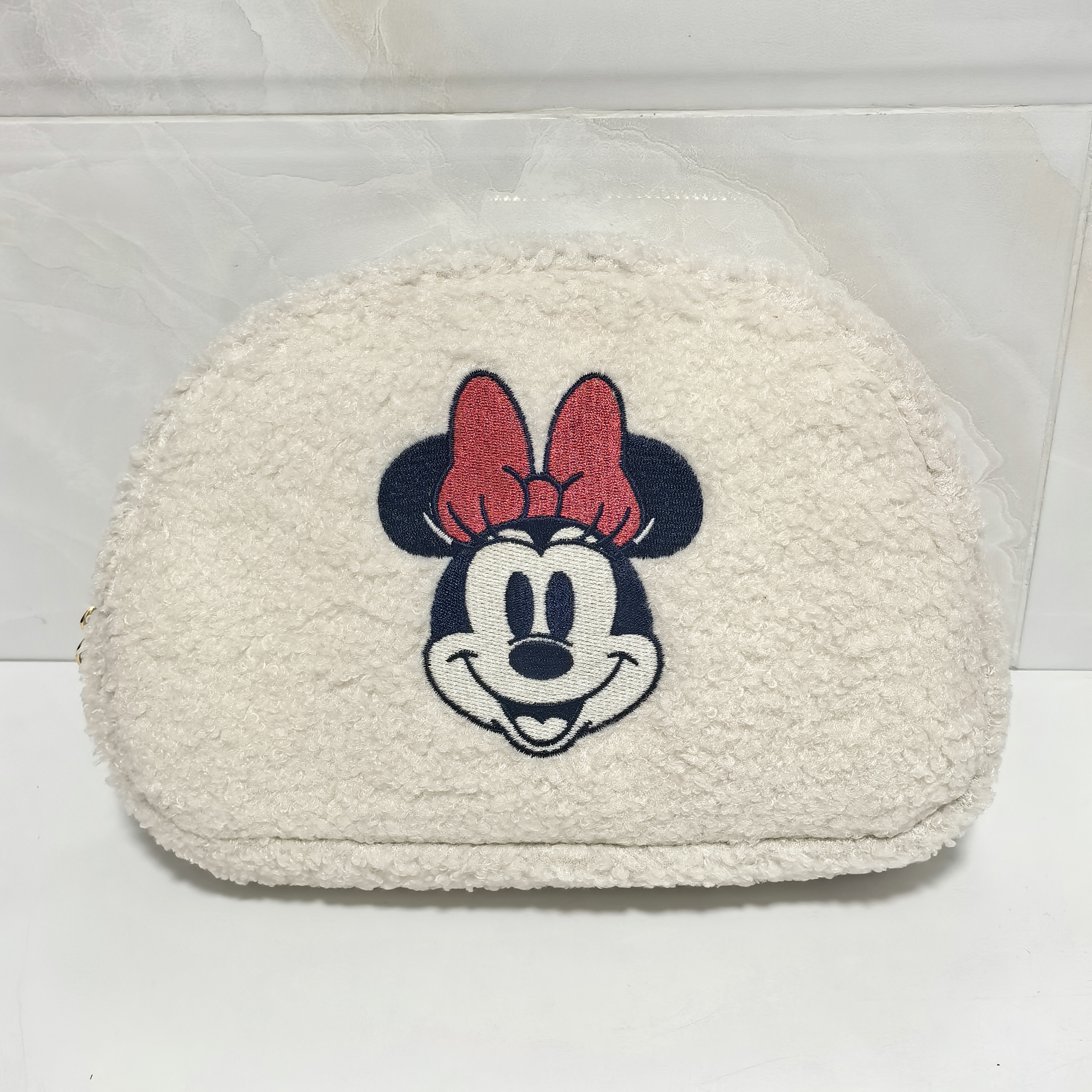 外贸出口英国 可爱毛绒刺绣 贝壳包 化妆包 收纳包