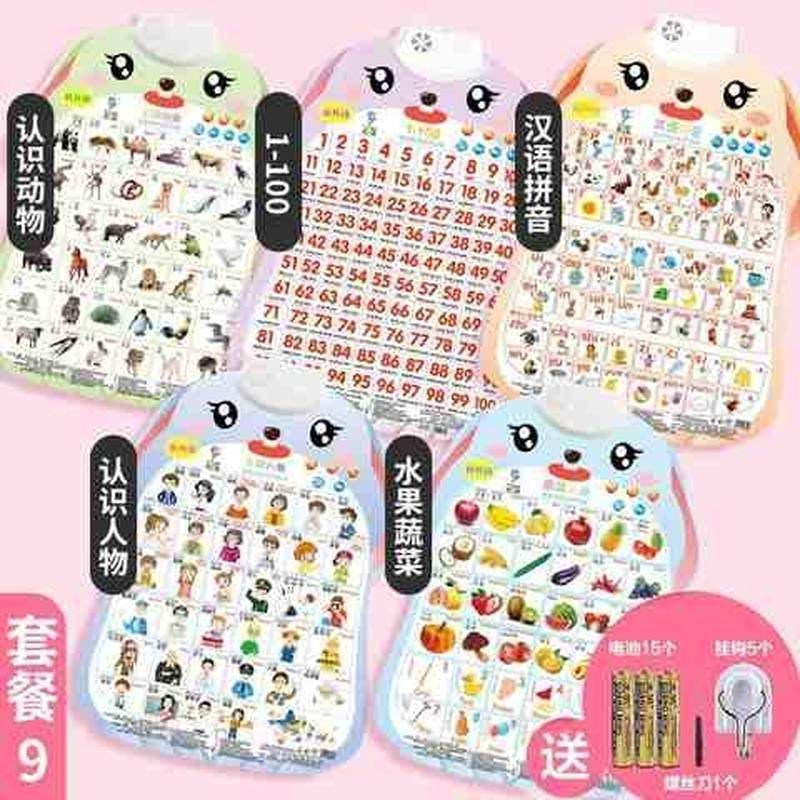 幼儿童有声挂图宝宝早教启蒙认知卡片看图识字发声学习认识物拼音