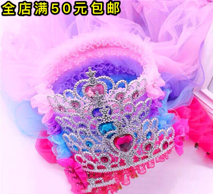 儿童头纱皇冠头花女童花环女孩发箍3.30元包邮