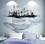 Wall stickers stickers bedroom dormitory college students poster wall decoration Nordic style wall wallpaper self-adhesive world map