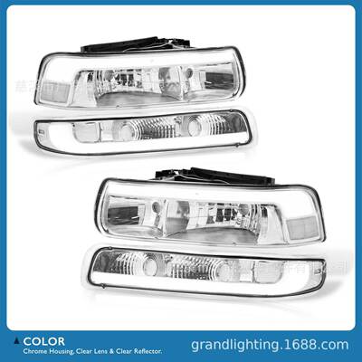 头灯适用于雪佛兰 Silverado1999-2002 汽车头灯LED日行灯大灯