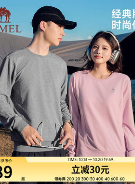 骆驼套头圆领卫衣女新款薄款情侣宽松休闲女装薄款运动服长袖上衣