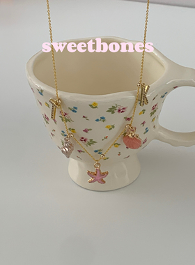 sweetbones夏日海风甜心辣妹海星贝壳小海螺定制字母项链
