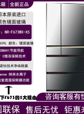 Panasonic/松下NR-F673WX/F658WX/F543TXE风冷无霜镜面进口冰箱