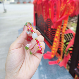 月老招桃花红绳编织姻缘玉珠旺高档手绳正桃花运手链脱单手串好运